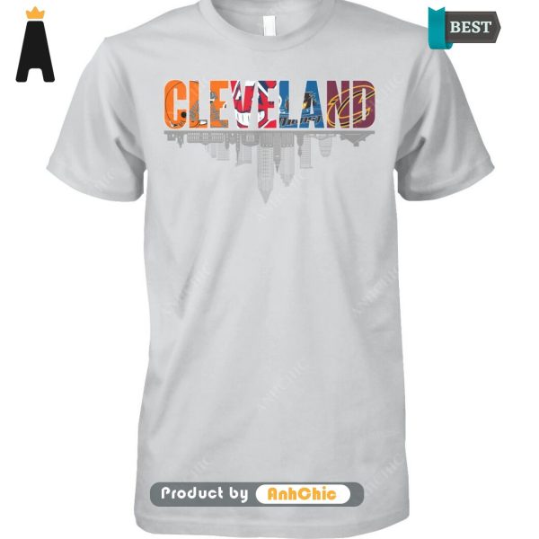 UNIQUE City of Cleveland Cleveland Browns Cleveland Cavaliers Cleveland Guardians  T-Shirt