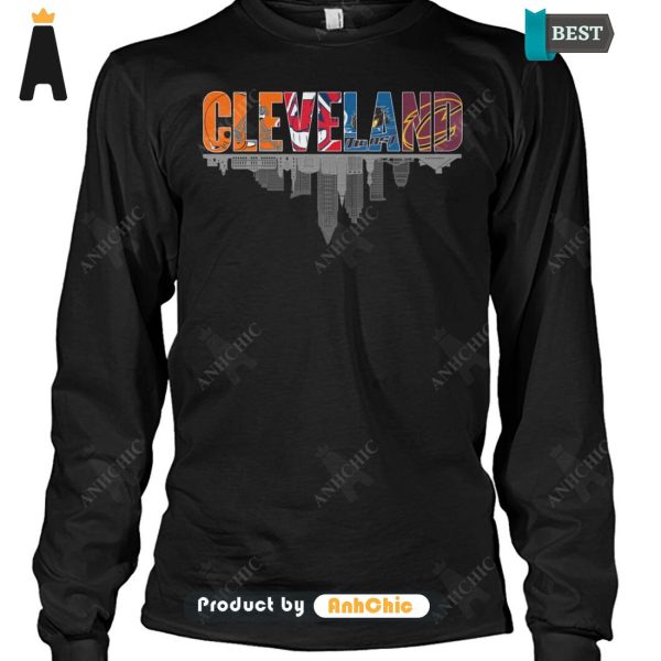 UNIQUE City of Cleveland Cleveland Browns Cleveland Cavaliers Cleveland Guardians  T-Shirt