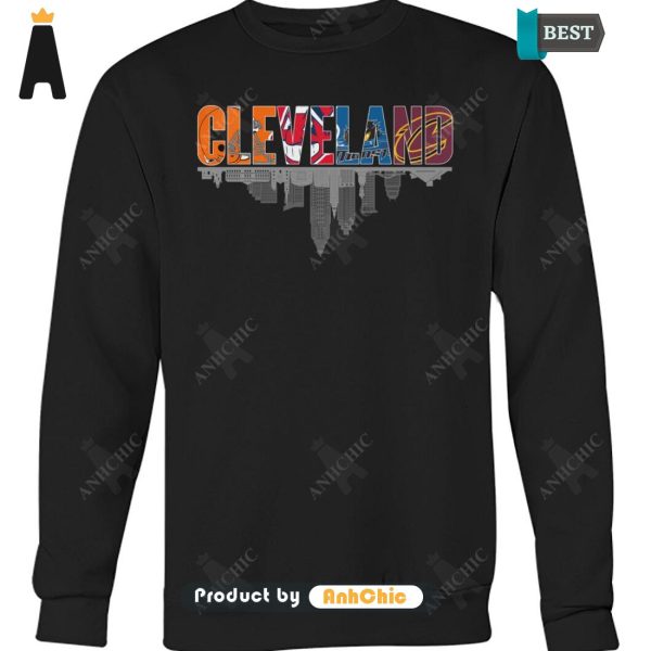 UNIQUE City of Cleveland Cleveland Browns Cleveland Cavaliers Cleveland Guardians  T-Shirt