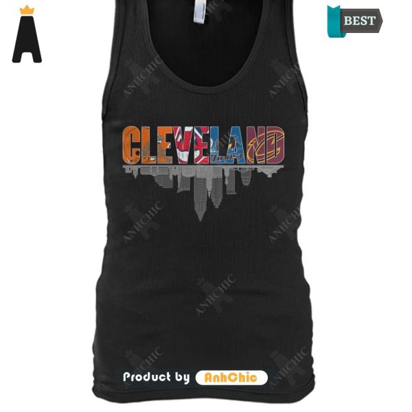 UNIQUE City of Cleveland Cleveland Browns Cleveland Cavaliers Cleveland Guardians  T-Shirt