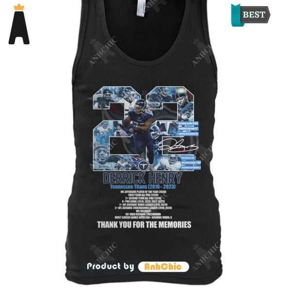 UNIQUE Derrick Henry Tennesse Titans 2016-2023 NFL Offensive Player Of The Year 2020 Thank You For The Memories Urban Streetwear T-Shirt