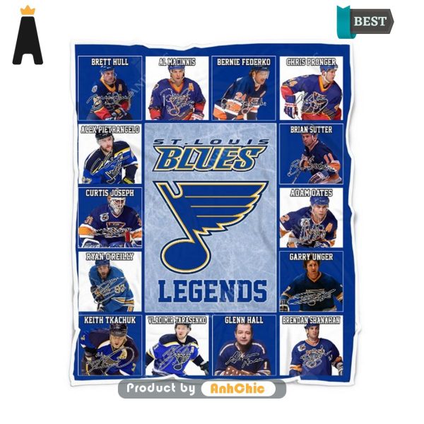 UNIQUE St. Louis Blues Legends National Hockey League Signature Series Blanket