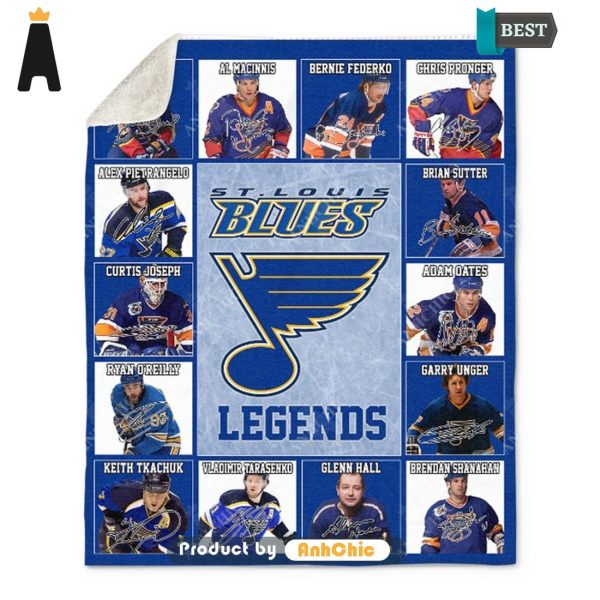 UNIQUE St. Louis Blues Legends National Hockey League Signature Series Blanket